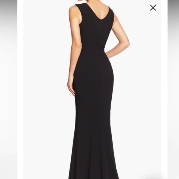 Dress the Population Sandra Deep V Black Gown Dress XS - Picture 3 of 3